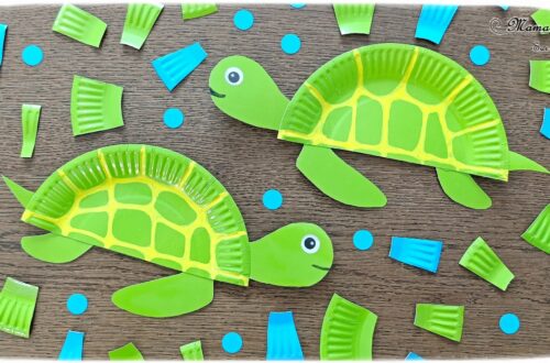 Fabriquer des tortues marines avec des assiettes en carton : activité créative, récup' et manuelle enfants - Recyclage et Surcyclage d'assiettes en carton - Déjà colorées ou alors à peindre - Peinture Verte - Découpage, collage, dessin - Bricolage facile et rigolo - Thème animaux marins, océans, mer, été - Bricolage et décoration sympa et facile - Arts visuels maternelle et élémentaire - Cycles 1 et 2 - Créativité - tutoriel photos - mslf
