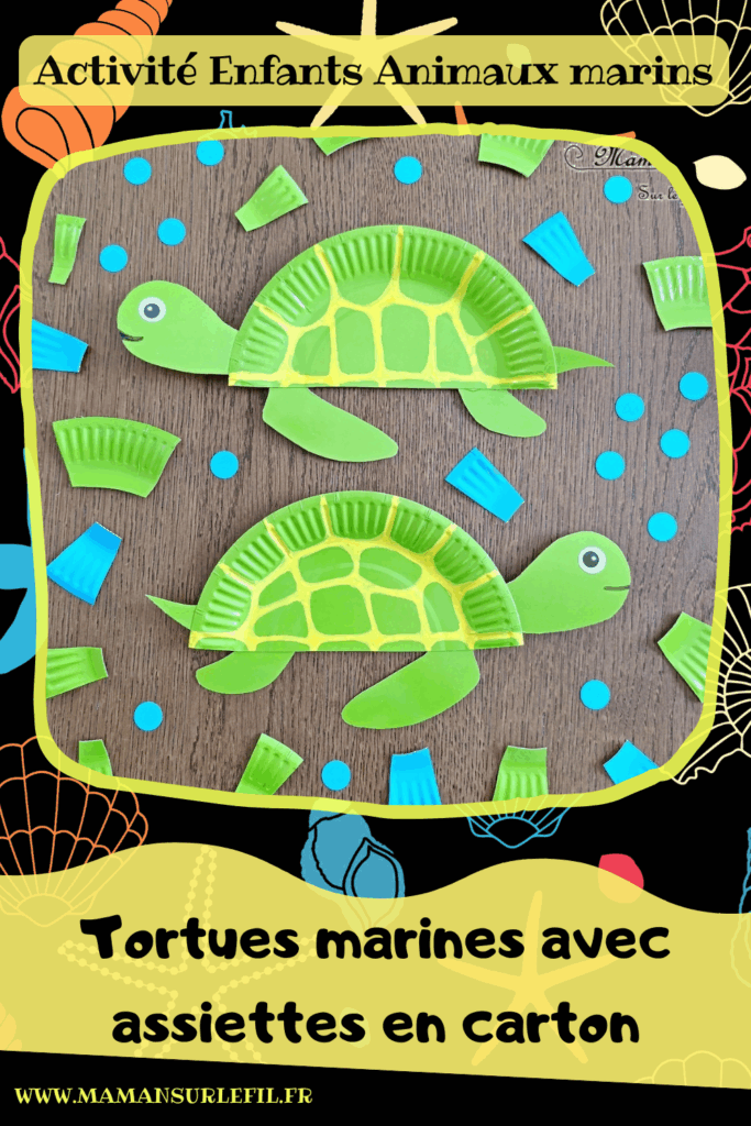 Fabriquer des tortues marines avec des assiettes en carton : activité créative, récup' et manuelle enfants - Recyclage et Surcyclage d'assiettes en carton - Déjà colorées ou alors à peindre - Peinture Verte - Découpage, collage, dessin - Bricolage facile et rigolo - Thème animaux marins, océans, mer, été - Bricolage et décoration sympa et facile - Arts visuels maternelle et élémentaire - Cycles 1 et 2 - Créativité - tutoriel photos - mslf