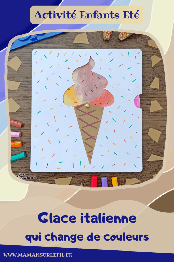 Créer une glace italienne qui change de couleurs : activité créative, peinture et manuelle enfants - Peinture et bricolage ludique avec roue qui tourne - Peinture type aquarelle, géométrie avec tracé de cercle, découpage, dessin et graphismes, attache parisienne - Bricolage facile et rigolo - Thème alimentation, gourmandises sucrées, glaces, été - Bricolage et décoration sympa et facile - Arts visuels maternelle et élémentaire - Cycles 1 et 2 - Créativité - tutoriel photos et vidéo - mslf