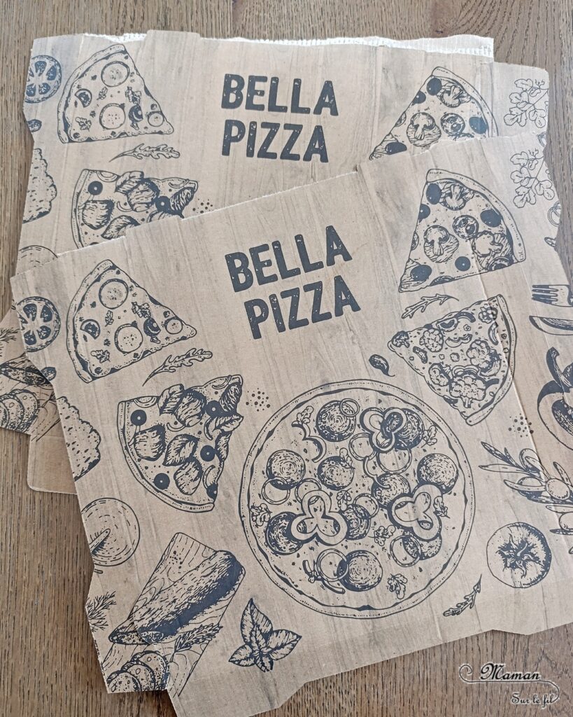 Fabriquer des poissons en récup' de boites à pizza : activité créative, récup' et manuelle enfants - Recyclage et surcyclage de boites à pizza en carton - Découpage et imagination - Mise en place d'une scène de fonds marins : poissons, algues, bulles... - Bricolage facile et rigolo - Découpage, collage - Gommettes Yeux - Thème poissons, animaux marins, mer, océans, été, 1er avril - Bricolage et décoration sympa et facile - Arts visuels maternelle et élémentaire - Cycles 1 et 2 - Créativité - tutoriel photos - mslf