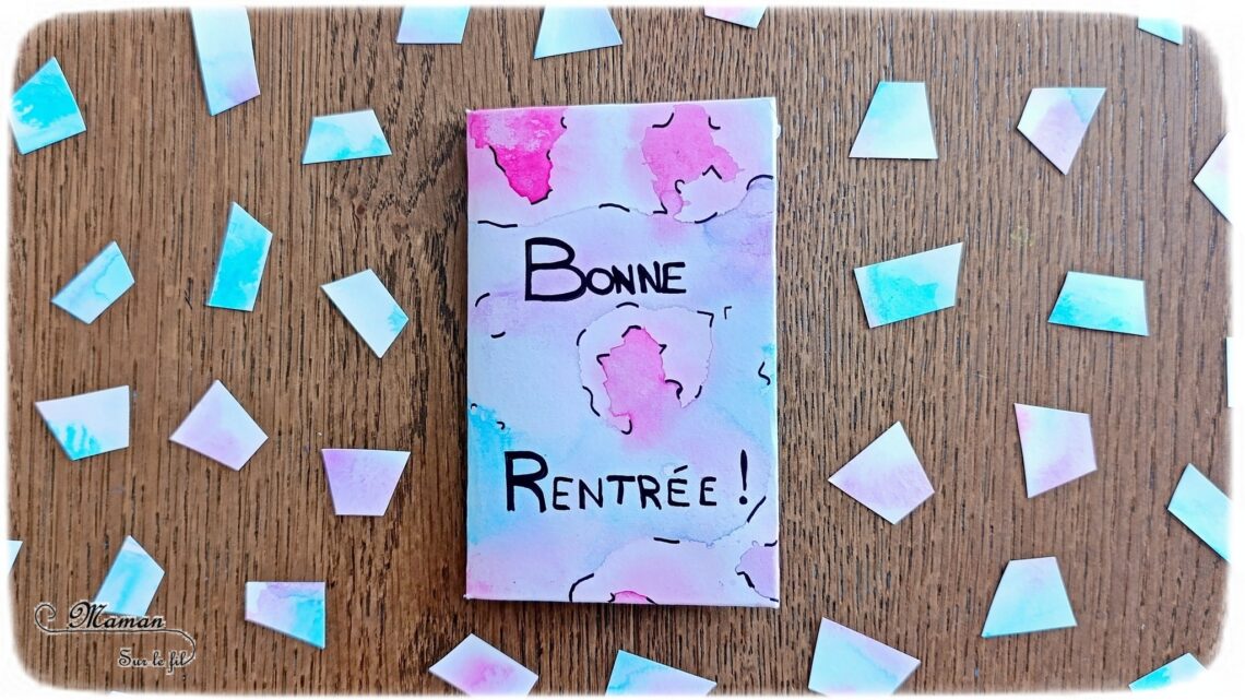 Créer la couverture d'un petit cahier pour la rentrée : activité créative, peinture et manuelle enfants - Customiser un petit carnet - Peinture avec eau, aquarelle, dessin, graphismes - Personnaliser son matériel scolaire, de classe - Bricolage DIY facile et rapide - Thème école, rentrée scolaire, matériel, cahiers - Bricolage et décoration sympa et facile - Arts visuels maternelle et élémentaire - Cycles 1 et 2 - Créativité - tutoriel photos - mslf