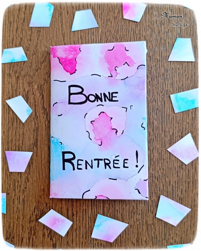 Créer la couverture d'un petit cahier pour la rentrée : activité créative, peinture et manuelle enfants - Customiser un petit carnet - Peinture avec eau, aquarelle, dessin, graphismes - Personnaliser son matériel scolaire, de classe - Bricolage DIY facile et rapide - Thème école, rentrée scolaire, matériel, cahiers - Bricolage et décoration sympa et facile - Arts visuels maternelle et élémentaire - Cycles 1 et 2 - Créativité - tutoriel photos - mslf