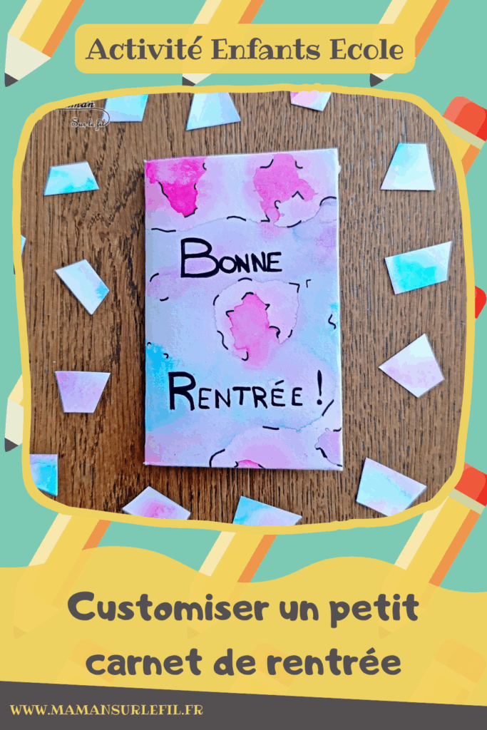 Créer la couverture d'un petit cahier pour la rentrée : activité créative, peinture et manuelle enfants - Customiser un petit carnet - Peinture avec eau, aquarelle, dessin, graphismes - Personnaliser son matériel scolaire, de classe - Bricolage DIY facile et rapide - Thème école, rentrée scolaire, matériel, cahiers - Bricolage et décoration sympa et facile - Arts visuels maternelle et élémentaire - Cycles 1 et 2 - Créativité - tutoriel photos - mslf
