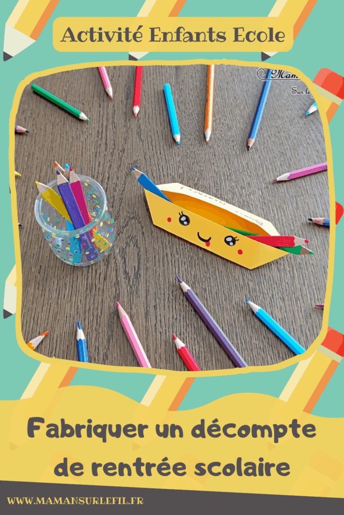 Fabriquer un décompte pour la rentrée scolaire : activité créative, récup' et manuelle enfants - Crayons de couleur arc-en-ciel fabriqués avec des bâtonnets de glace en bois - Peinture, recyclage, récup', surcyclage - Trousse Kawaii en papier avec la technique de l'origami - Pot à crayons avec un pot en verre - Chaque jour, on passe un crayon du pot vers la trousse - Quand la trousse est remplie, c'est la rentrée - Bricolage DIY facile et rapide - Thème école, rentrée scolaire, matériel, crayons de couleur - Bricolage et décoration sympa et facile - Arts visuels maternelle et élémentaire - Cycles 1 et 2 - Créativité - tutoriel photos - mslf
