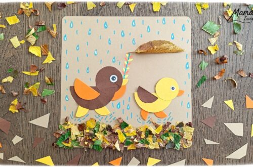 Créer des petits oiseaux d'automne sous la pluie : activité créative, nature et manuelle enfants - Oiseaux ou canards automnaux en cercles de papier - Découpage, collage, géométrie, utilisation du compas, pliage - Land art avec collage de feuilles mortes - Abrités sous parapluie fabriqué avec une feuille d'automnale - Dessine et graphismes - Couleurs automnales - Bricolage DIY facile et rapide - Thème automne, animaux de la forêt, des bois, de la ferme, oiseaux, canards, pluie, météo, nature - Décoration DIY - Bricolage et décoration sympa et facile - Arts visuels maternelle et élémentaire - Cycles 1 et 2 - Créativité - tutoriel photos - mslf