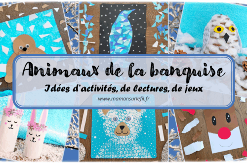 Récapitulatif thématique sur les animaux de la banquise, du froid et de la montagne : manchots, ours polaires et bruns, morses, lapins arctiques, harfang des neiges, rennes, baleines... - idées activités lectures jeux sur un thème donné - différents types d'activités créatives et manuelles : sensorielle, papier, récup, peinture, DIY, bricolages, graphismes, dessin... - jeux pédagogiques et éducatifs PDF à imprimer - Arts visuels et bricolages - littérature jeunesse - jeux de société - récap sur le fil - mslf