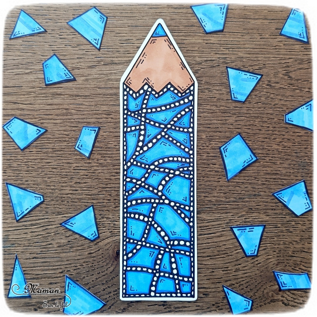 Dessiner un crayon de couleur façon Art Thérapie pour la rentrée scolaire : activité créative, dessin et manuelle enfants et adultes - Dessin, graphismes, zentangle, art thérapie, zen art facile - Coloriage - Contraste couleur et noir - Relaxation, gestion du stress, détente - Bricolage DIY facile et rapide - Thème école, rentrée scolaire, matériel, crayons de couleur - Décoration DIY pour le bureau - Bricolage et décoration sympa et facile - Arts visuels maternelle et élémentaire - Cycles 1 et 2 - Créativité - tutoriel photos - mslf