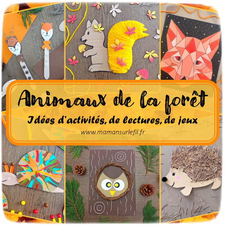 Récapitulatif thématique sur les animaux de la forêt et de la campagne : hérissons, écureuils, hiboux, renards, cerfs, escargots, lapins, insectes, oiseaux... - idées activités lectures jeux sur un thème donné - différents types d'activités créatives et manuelles : sensorielle, papier, récup, peinture, DIY, bricolages, graphismes, dessin... - jeux pédagogiques et éducatifs PDF à imprimer - Arts visuels et bricolages - littérature jeunesse - jeux de société - récap sur le fil - mslf