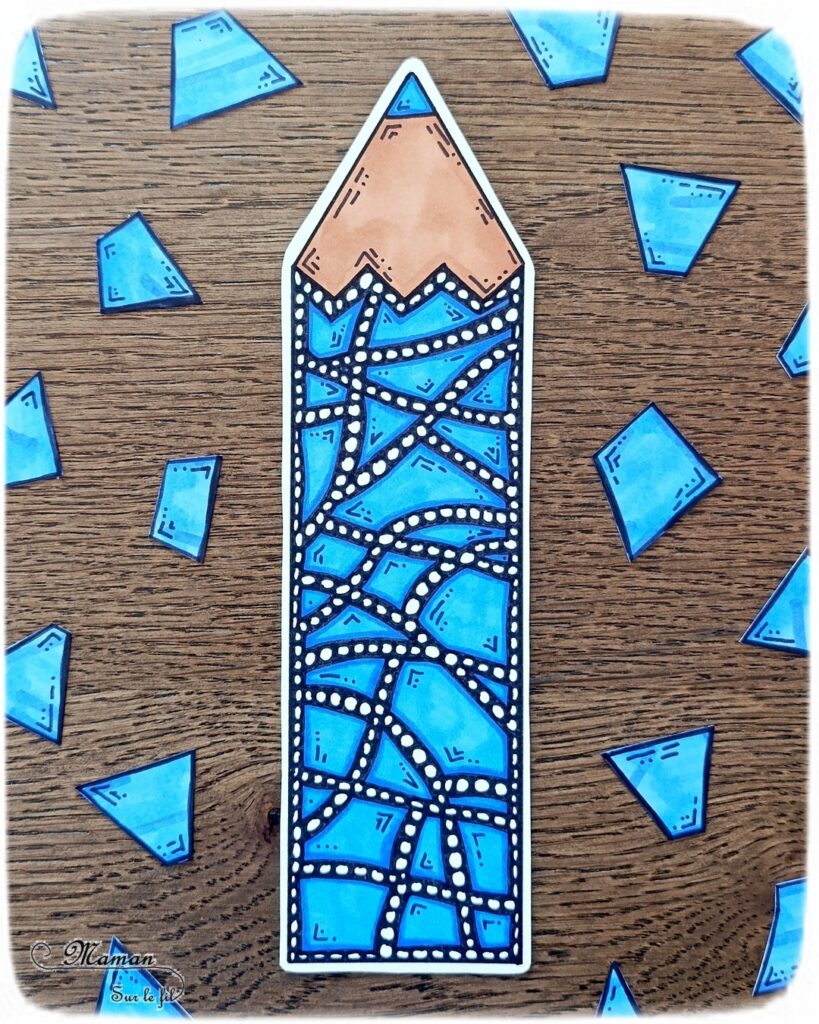 Dessiner un crayon de couleur façon Art Thérapie pour la rentrée scolaire : activité créative, dessin et manuelle enfants et adultes - Dessin, graphismes, zentangle, art thérapie, zen art facile - Coloriage - Contraste couleur et noir - Relaxation, gestion du stress, détente - Bricolage DIY facile et rapide - Thème école, rentrée scolaire, matériel, crayons de couleur - Décoration DIY pour le bureau - Bricolage et décoration sympa et facile - Arts visuels maternelle et élémentaire - Cycles 1 et 2 - Créativité - tutoriel photos - mslf