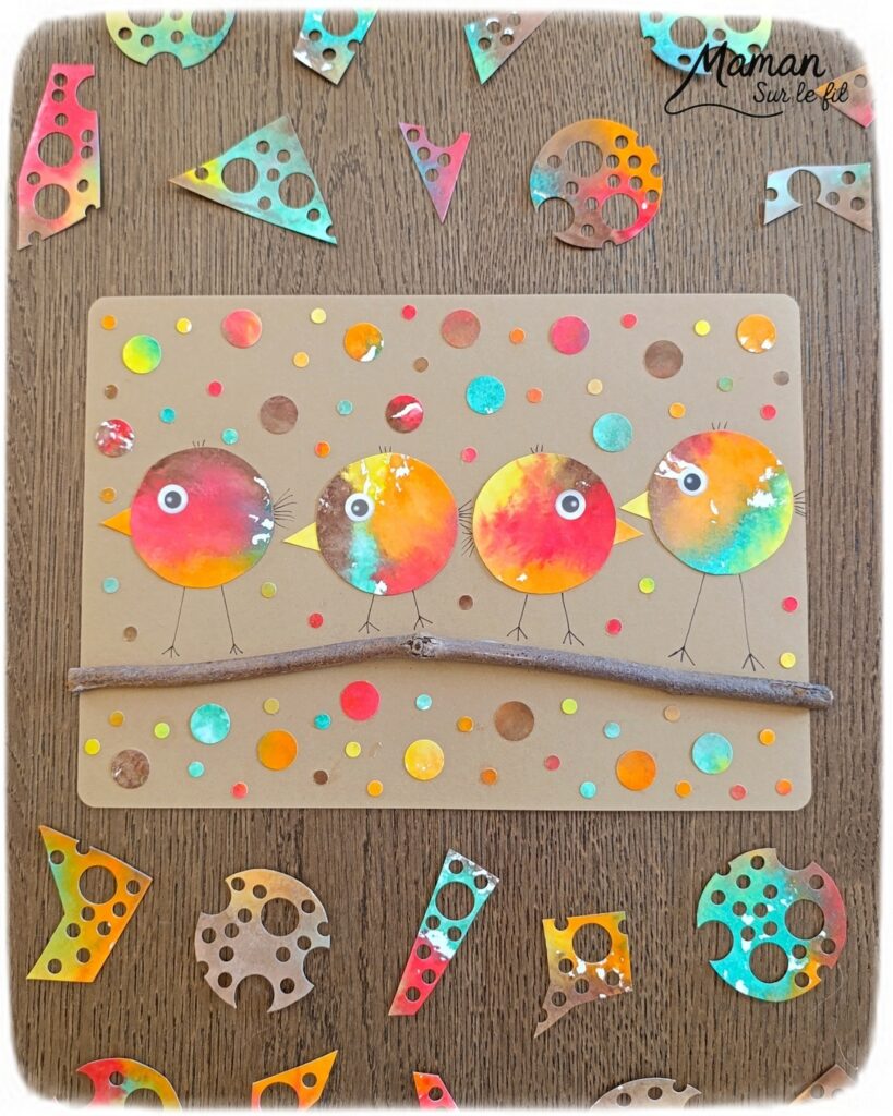 Créer des petits oiseaux d'automne avec la technique des feutres et du papier aluminium : activité créative, peinture et manuelle enfants - Oiseaux ou canards automnaux avec cercles de papier - Couleurs avec feutres sur aluminium et eau - Technique au rendu joli - Cercles, géométrie, découpage, collage - Perforatrice - Land art avec collage d'une branche - Dessin - Couleurs automnales - Bricolage DIY facile et rapide - Thème automne, animaux de la forêt, des bois, oiseaux, nature - Décoration DIY - Bricolage et décoration sympa et facile - Arts visuels maternelle et élémentaire - Cycles 1 et 2 - Créativité - tutoriel photos et vidéo - mslf