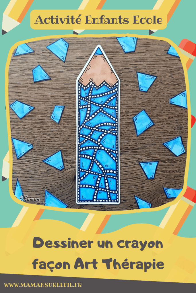 Dessiner un crayon de couleur façon Art Thérapie pour la rentrée scolaire : activité créative, dessin et manuelle enfants et adultes - Dessin, graphismes, zentangle, art thérapie, zen art facile - Coloriage - Contraste couleur et noir - Relaxation, gestion du stress, détente - Bricolage DIY facile et rapide - Thème école, rentrée scolaire, matériel, crayons de couleur - Décoration DIY pour le bureau - Bricolage et décoration sympa et facile - Arts visuels maternelle et élémentaire - Cycles 1 et 2 - Créativité - tutoriel photos - mslf