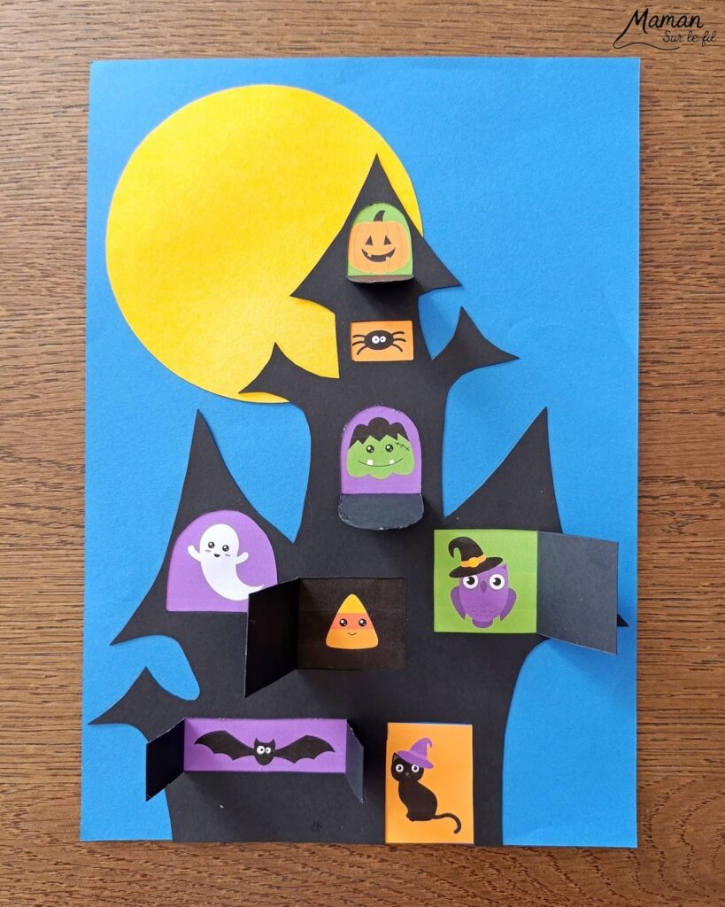 Fabriquer un manoir hanté Surprise avec ses fenêtres qui s'ouvrent et qui se ferment : activité créative et manuelle enfants - Découpage, collage - Personnages d'Halloween mignons - Citrouilles, bonbons, chauve-souris, hibou... Jeu DIY - Bricolage et décoration DIY et facile - Bricolage Fait maison, décoration - Thème Halloween, peur, nuit - Bricolage sympa et facile - Arts visuels Maternelle et cycle 2 - Maternelle et élémentaire - Créativité - Cycle 1 ou 2 - tutoriel photos et vidéo - mslf