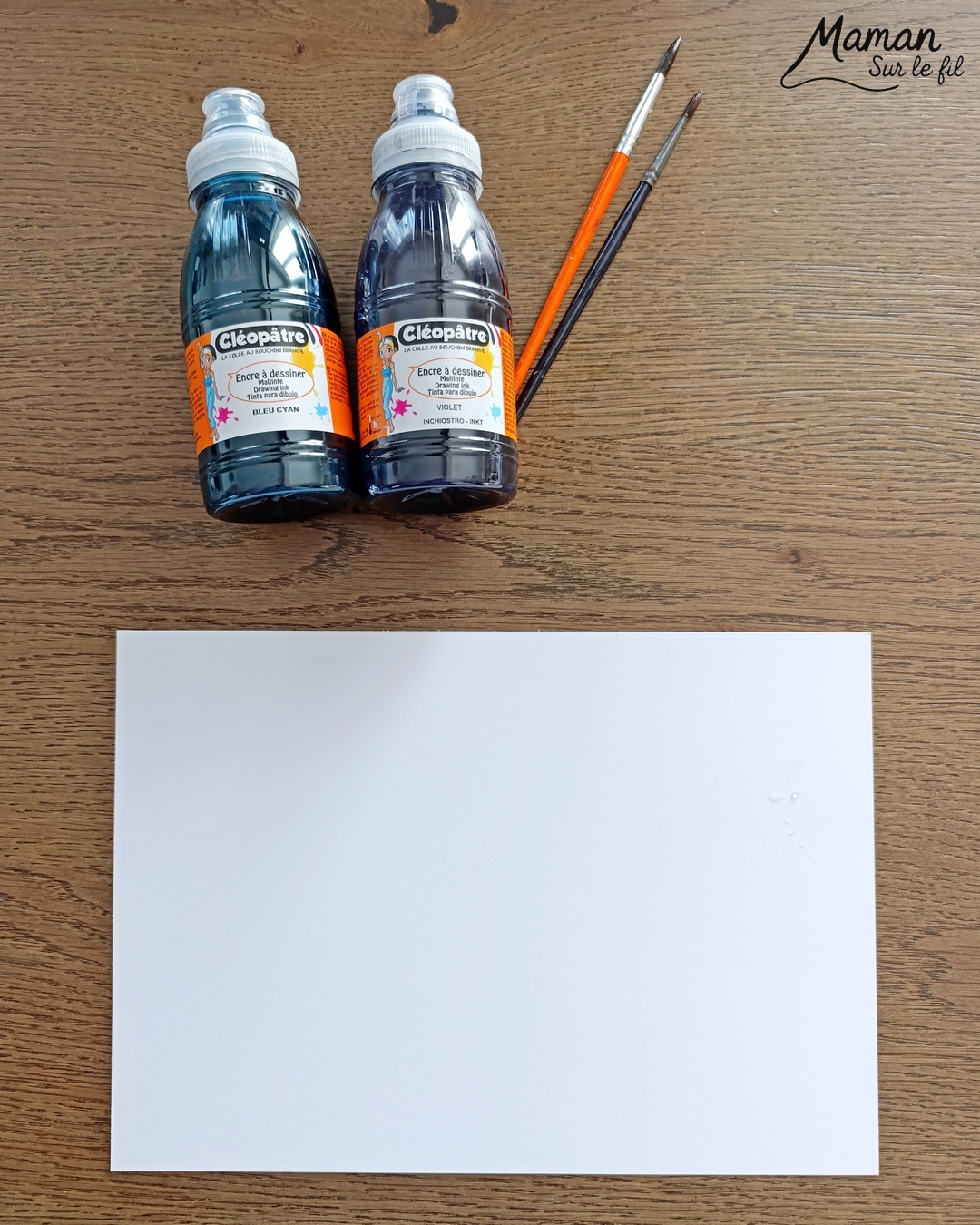 Imaginer des petits fantômes gentils à la fenêtre : activité créative et manuelle enfants - Fond de nuit avec la technique de l'encre et du gros sel - Couleurs bleu et violet - Encadrement de la fenêtre en noir pour le contraste - Fantômes en papier calque pour le côté vaporeux et transparent - Découpage, collage, dessin - Bricolage et décoration DIY et facile - Bricolage Fait maison, décoration - Thème Halloween, nuit, peur, fantômes - Bricolage sympa et facile - Arts visuels Maternelle et cycle 2 - Maternelle et élémentaire - Créativité - Cycle 1 ou 2 - tutoriel photos - mslf