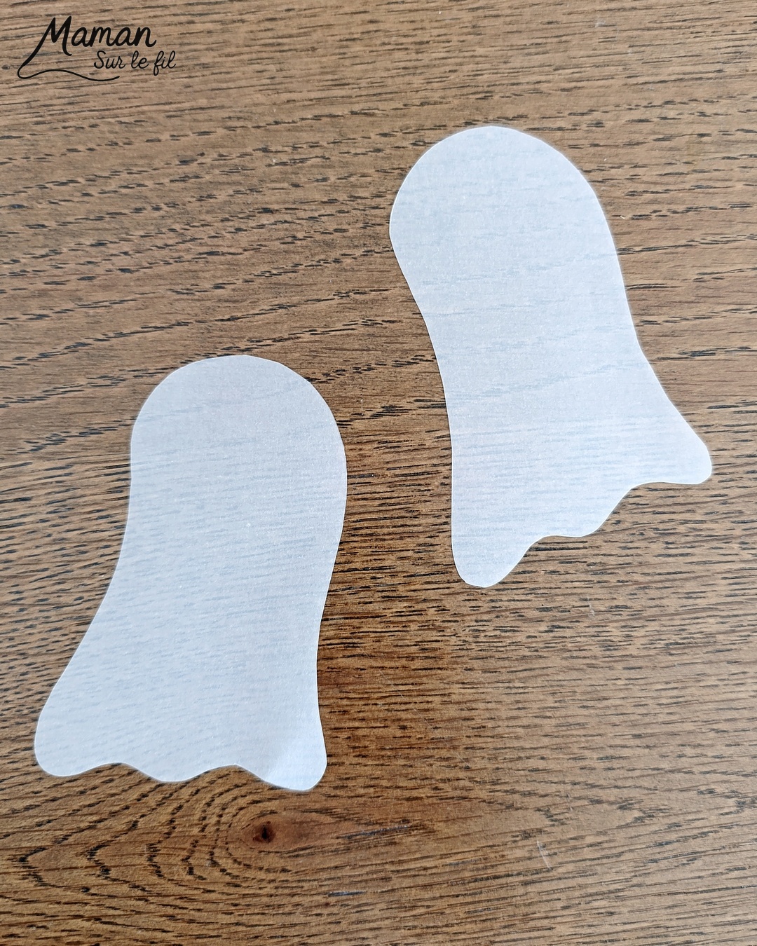 Imaginer des petits fantômes gentils à la fenêtre : activité créative et manuelle enfants - Fond de nuit avec la technique de l'encre et du gros sel - Couleurs bleu et violet - Encadrement de la fenêtre en noir pour le contraste - Fantômes en papier calque pour le côté vaporeux et transparent - Découpage, collage, dessin - Bricolage et décoration DIY et facile - Bricolage Fait maison, décoration - Thème Halloween, nuit, peur, fantômes - Bricolage sympa et facile - Arts visuels Maternelle et cycle 2 - Maternelle et élémentaire - Créativité - Cycle 1 ou 2 - tutoriel photos - mslf
