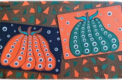 Créer des citrouilles effrayantes d'Halloween pleines d'yeux : activité créative et manuelle enfants - Dessin, et découpage de la citrouille - Collage de gommettes Yeux de différentes tailles - Classement du plus grand au plus petit - Collage - Bricolage et décoration DIY et facile - Bricolage Fait maison, décoration - Thème Halloween, automne, fruits et légumes, peur, potager - Bricolage sympa et facile - Arts visuels Maternelle et cycle 2 - Maternelle et élémentaire - Créativité - Cycle 1 ou 2 - tutoriel photos - mslf