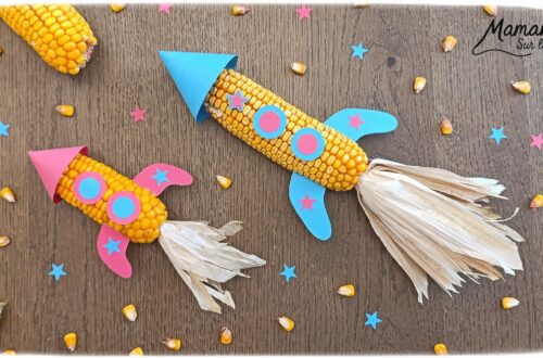 Fabriquer des fusées avec des épis de maïs : activité créative, nature et manuelle enfants - Land art - Découpage, collage de papier pour les détails - Géométrie, utilisation du compas - Bricolage et décoration DIY et facile - Bricolage Fait maison, décoration - Thème Nuit, Ciel, Espace, étoiles - Bricolage sympa et facile - Arts visuels Maternelle et cycle 2 - Maternelle et élémentaire - Créativité - Cycle 1 ou 2 - tutoriel photos - mslf