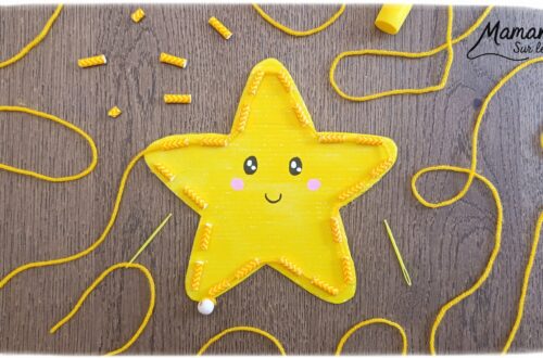 Fabriquer une jolie étoile à broder : activité créative, récup' et manuelle enfants - Recyclage, surcylage de carton et de pailles - Peinture à la gouache en stick - Visage Kawaii aux marqueurs Peinture - Aiguille en plastique et fil ou laine à passer dans les morceaux de paille pour travailler la précision, la motricité fine et la coordination oeil main - Atelier à refaire à volonté ou à garder en décoration - Bricolage et décoration DIY et facile - Bricolage Fait maison, décoration - Thème Nuit, Ciel, Espace, étoiles - Bricolage sympa et facile - Arts visuels Maternelle et cycle 2 - Maternelle et élémentaire - Créativité - Cycle 1 ou 2 - tutoriel photos - mslf