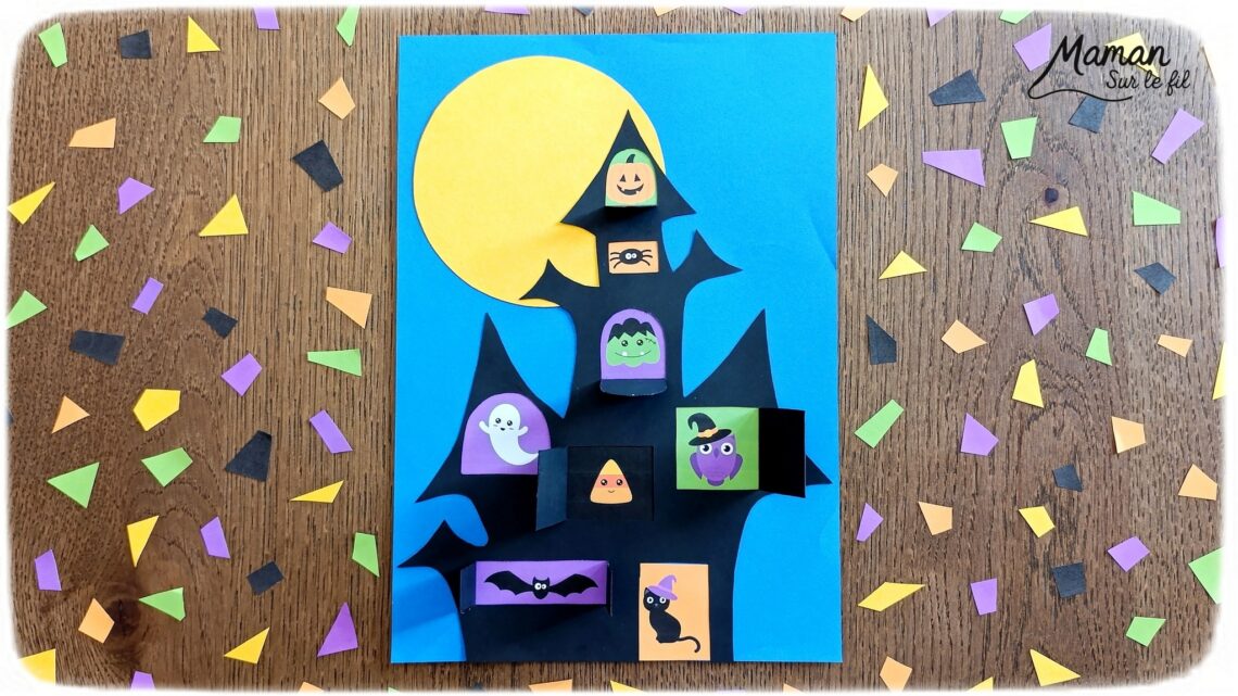 Fabriquer un manoir hanté Surprise avec ses fenêtres qui s'ouvrent et qui se ferment : activité créative et manuelle enfants - Découpage, collage - Personnages d'Halloween mignons - Citrouilles, bonbons, chauve-souris, hibou... Jeu DIY - Bricolage et décoration DIY et facile - Bricolage Fait maison, décoration - Thème Halloween, peur, nuit - Bricolage sympa et facile - Arts visuels Maternelle et cycle 2 - Maternelle et élémentaire - Créativité - Cycle 1 ou 2 - tutoriel photos et vidéo - mslf
