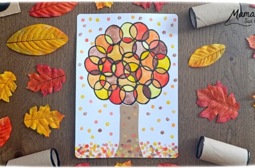 Peindre un arbre d'automne avec un rouleau de papier toilette : activité créative, peinture et manuelle enfants - Empreintes de rouleau de PQ en carton pour les cercles noirs - Coloriage avec une palette de peinture pour enfants, type aquarelle - Couleurs automnales - Peinture aux cotons-tiges pour les feuilles mortes - Cercles, géométrie, découpage, collage - Bricolage DIY facile et rapide - Thème automne, arbres, forêt, bois - Décoration DIY - Bricolage et décoration sympa et facile - Arts visuels maternelle et élémentaire - Cycles 1 et 2 - Créativité - tutoriel photos et vidéo - mslf