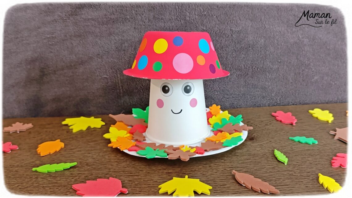 Fabriquer un champignon mignon d'automne avec un gobelet : activité créative et manuelle enfants - Le tutoriel et le matériel créatif vient de chez 10 Doigts - Peinture et gommettes pour un bricolage automnal simple et joli - Bricolage et décoration DIY - Bricolage Fait maison, décoration - Kit tout compris - Thème Automne, forêt, bois, champignons, feuilles mortes - Bricolage sympa et facile - Arts visuels Maternelle et cycle 2 - Maternelle et élémentaire - Créativité - Cycle 1 ou 2 - tutoriel photos - mslf