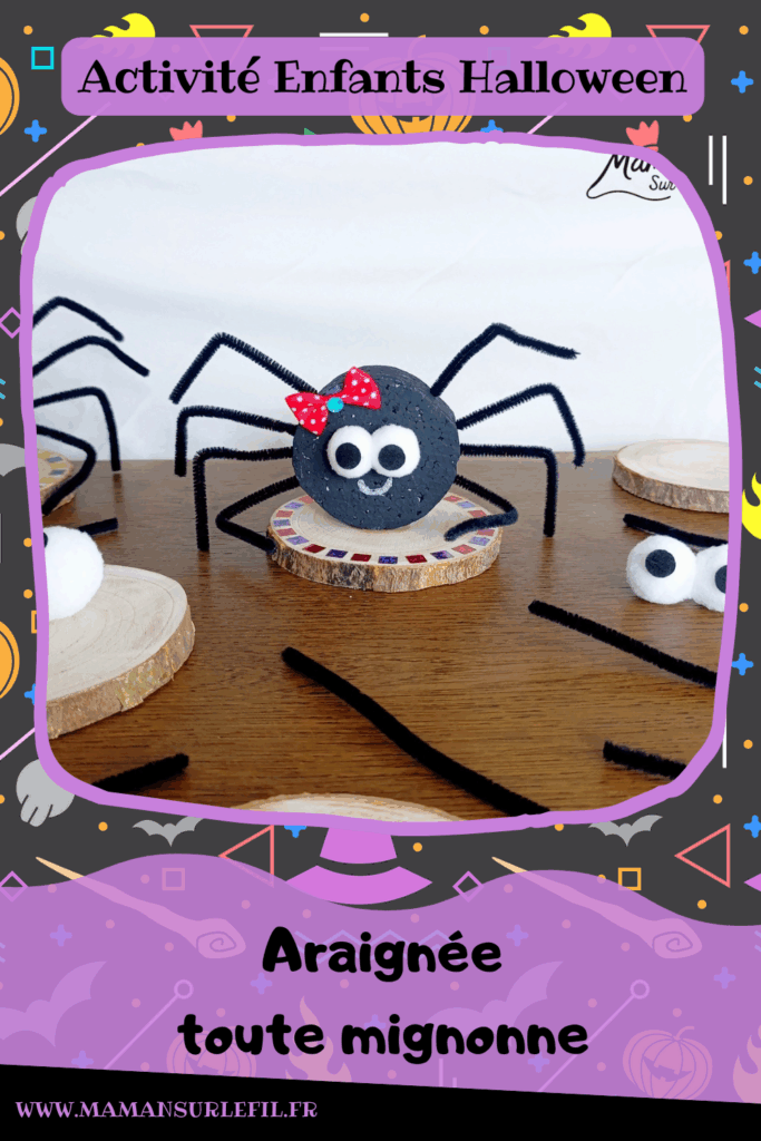 Fabriquer une araignée mimi pour Halloween : activité créative et manuelle enfants - Le tutoriel et le matériel créatif vient de chez 10 Doigts - Peinture, Polystyrène, Fils chenille, Gros yeux et Noeud - Rondin de bois et gommettes - Bricolage et décoration DIY - Bricolage Fait maison, décoration - Kit tout compris - Thème Halloween, araignées, insectes et autres petites bêtes, animaux de la forêt, bois - Bricolage sympa et facile - Arts visuels Maternelle et cycle 2 - Maternelle et élémentaire - Créativité - Cycle 1 ou 2 - tutoriel photos - mslf
