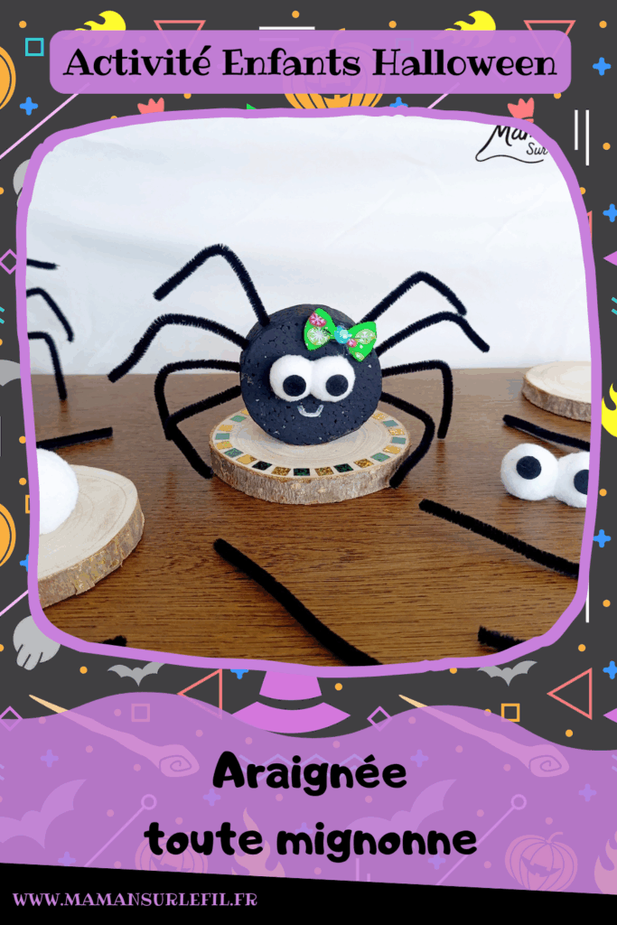Fabriquer une araignée mimi pour Halloween : activité créative et manuelle enfants - Le tutoriel et le matériel créatif vient de chez 10 Doigts - Peinture, Polystyrène, Fils chenille, Gros yeux et Noeud - Rondin de bois et gommettes - Bricolage et décoration DIY - Bricolage Fait maison, décoration - Kit tout compris - Thème Halloween, araignées, insectes et autres petites bêtes, animaux de la forêt, bois - Bricolage sympa et facile - Arts visuels Maternelle et cycle 2 - Maternelle et élémentaire - Créativité - Cycle 1 ou 2 - tutoriel photos - mslf
