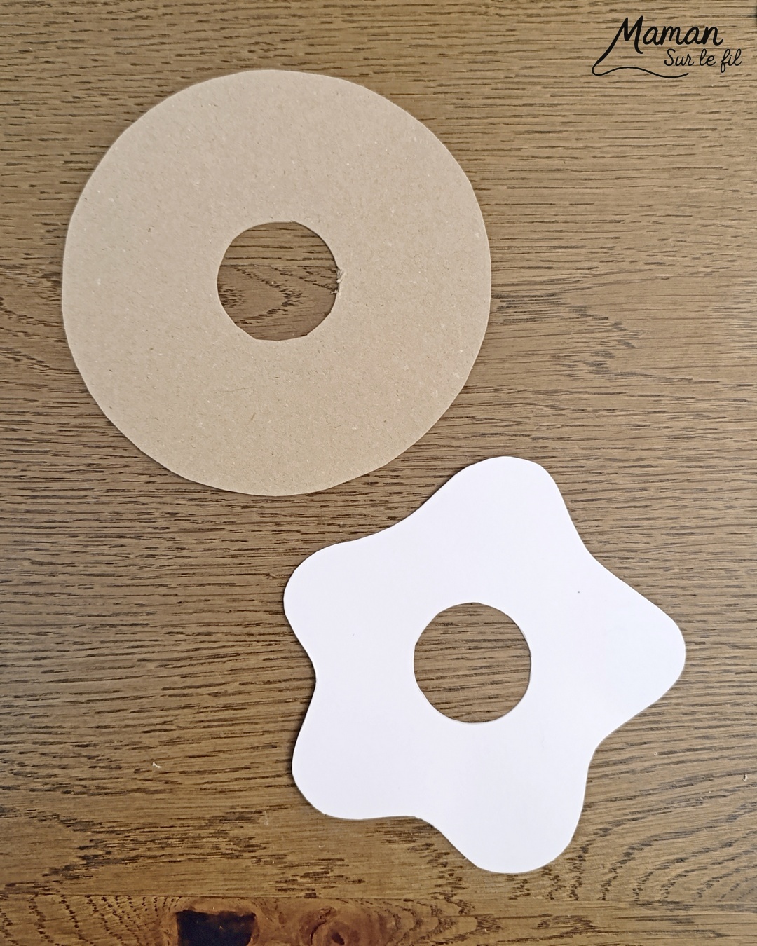 Fabriquer des donuts gourmands d'hiver en carton et papier : activité créative, récup' et manuelle enfants - Version bonhomme de neige et sucre d'orge - Découpage et collage de papier - Recyclage, surcyclage de carton fin - Géométrie, utilisation du compas, cercles - Dessin, coloriage - Bricolage et décoration DIY et facile - Bricolage Fait maison, décoration - Thème hiver, froid, neige, gourmandises, bonbons, Noël - Bricolage sympa et facile - Arts visuels Maternelle et cycle 2 - Maternelle et élémentaire - Créativité - Cycle 1 ou 2 - tutoriel photos - mslf