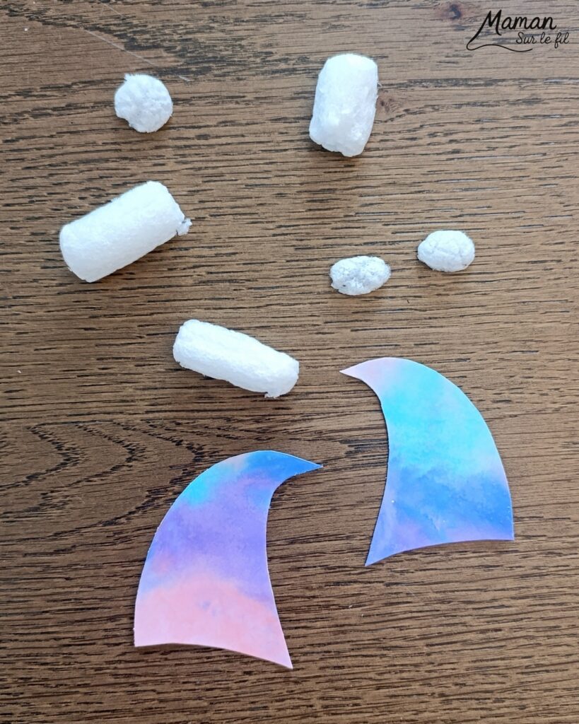 Créer des petits oiseaux d'hiver et leurs cadeaux avec la technique des feutres et du papier aluminium : activité créative, peinture et manuelle enfants - Oiseaux hivernaux avec cercles de papier - Couleurs avec feutres sur aluminium et eau - Technique au rendu joli - Cercles, géométrie, découpage, collage - Perforatrice - Land art avec collage d'une branche - Petits bonnets et cadeaux pour décorer - Flocons de maïs -Dessin - Couleurs hivernales - Bricolage DIY facile et rapide - Thème hiver, Noël, oiseaux, animaux de la forêt, des bois, du froid, nature - Décoration DIY - Bricolage et décoration sympa et facile - Arts visuels maternelle et élémentaire - Cycles 1 et 2 - Créativité - tutoriel photos - mslf