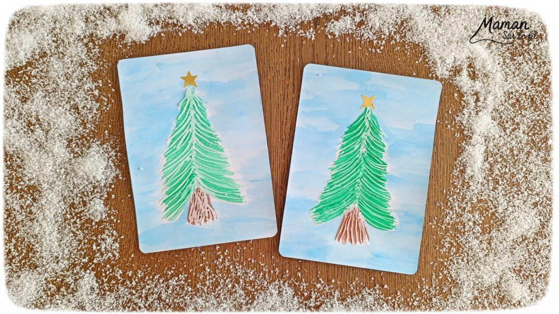 Peindre un sapin avec de la colle chaude : activité créative, peinture et manuelle enfants - Technique du pistolet à colle pour créer du volume - Mise en couleurs avec de la peinture type aquarelle - Bricolage DIY facile et rapide - Gommettes Etoile - Thème hiver, Noël, fêtes de fin d'année - Décoration DIY - Bricolage et décoration sympa et facile - Arts visuels maternelle et élémentaire - Cycles 1 et 2 - Créativité - tutoriel photos et vidéo - mslf