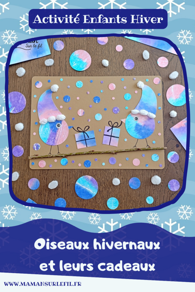 Créer des petits oiseaux d'hiver et leurs cadeaux avec la technique des feutres et du papier aluminium : activité créative, peinture et manuelle enfants - Oiseaux hivernaux avec cercles de papier - Couleurs avec feutres sur aluminium et eau - Technique au rendu joli - Cercles, géométrie, découpage, collage - Perforatrice - Land art avec collage d'une branche - Petits bonnets et cadeaux pour décorer - Flocons de maïs -Dessin - Couleurs hivernales - Bricolage DIY facile et rapide - Thème hiver, Noël, oiseaux, animaux de la forêt, des bois, du froid, nature - Décoration DIY - Bricolage et décoration sympa et facile - Arts visuels maternelle et élémentaire - Cycles 1 et 2 - Créativité - tutoriel photos - mslf
