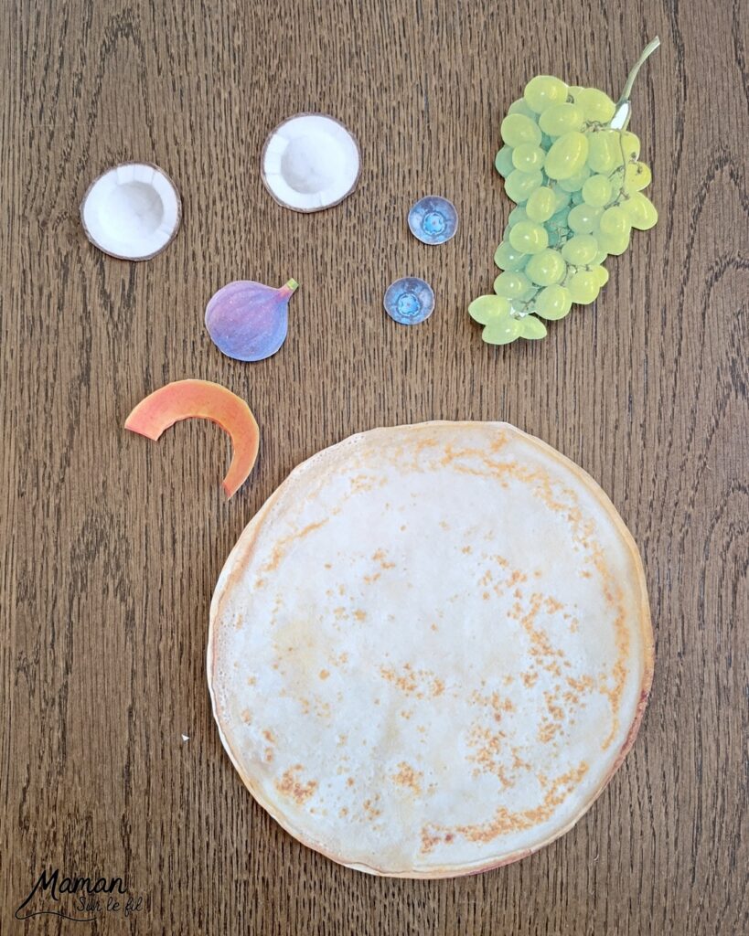 Décore ta crêpe comme un visage : Jeu pour la Chandeleur : activité créative et manuelle enfants - PDF gratuit - Printable à télécharger gratuitement - Découpage, collage, imagination - Différents modèles de crêpes et multiples ingrédients pour cheveux, yeux, nez, bouche (fruits, chocolat, crème fouettée, confiture, miel sucre - Bricolage facile, mignon et rigolo - Thème Hiver, Chandeleur, goûters rigolos, gourmandises sucrées - Bricolage et décoration sympa et facile - Arts visuels maternelle et élémentaire - Cycles 1 et 2 - Créativité - tutoriel photos - mslf