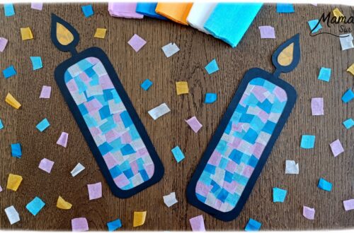 Créer des bougies hivernales en papier crépon, façon attrape-soleil : activité créative et manuelle enfants - Découpage et collage de papier - Utilisation de papier autocollant et transparent pour la couverture des livres - Mosaïque avec des carrés de papier crépon - Transparence pour un effet attrape-soleil - Contraste avec couleurs hivernales - Bricolage joli et décoration DIY et facile - Parfait pour les mains des plus petits - Bricolage Fait maison, décoration - Thème Noël, fêtes de fin d'année, cartes de voeux, hiver, cocooning, anniversaire - Bricolage sympa et facile - Arts visuels Maternelle et cycle 2 - Maternelle et élémentaire - Créativité - Cycle 1 ou 2 - tutoriel photos et vidéo - mslf