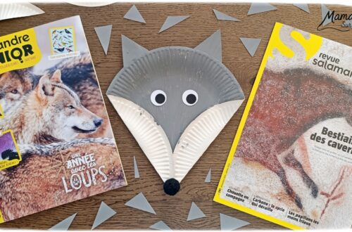 Fabriquer un loup avec une assiette en carton et présentation des magazines Salamandre : activité créative, récup' et manuelle et lecture enfants - Recyclage, surcyclage d'une assiette en carton - Peinture et bricolage simple - Découpage et collage de papier - Magazines Salamandre parfaits pour les petits amoureux de la nature et des animaux - 3 version pour tout âge - Complet et qualitatif - Reportages, belles photos, BD, jeux, activités manuelles... - Bricolage et décoration DIY et facile - Bricolage Fait maison, décoration - Thème hiver, animaux de la montage, de la forêt, nature - Bricolage sympa et facile - Arts visuels Maternelle et cycle 2 - Maternelle et élémentaire - Créativité et lecture jeunesse - Cycle 1 ou 2 - tutoriel photos - mslf