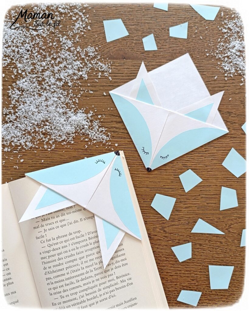 Fabriquer un marque-page Renard polaire DIY en papier : activité créative et manuelle enfants - Pliage de papier et origami - Customisation en renard polaire ou arctique - Découpage, collage et dessin - Cadeau à offrir Fait maison- Bricolage facile et rigolo - Thème animaux du froid, de la banquise, neige, pôles, hiver - Bricolage et décoration sympa et facile - Arts visuels maternelle et élémentaire - Cycles 1 et 2 - Créativité - tutoriel photos - mslf