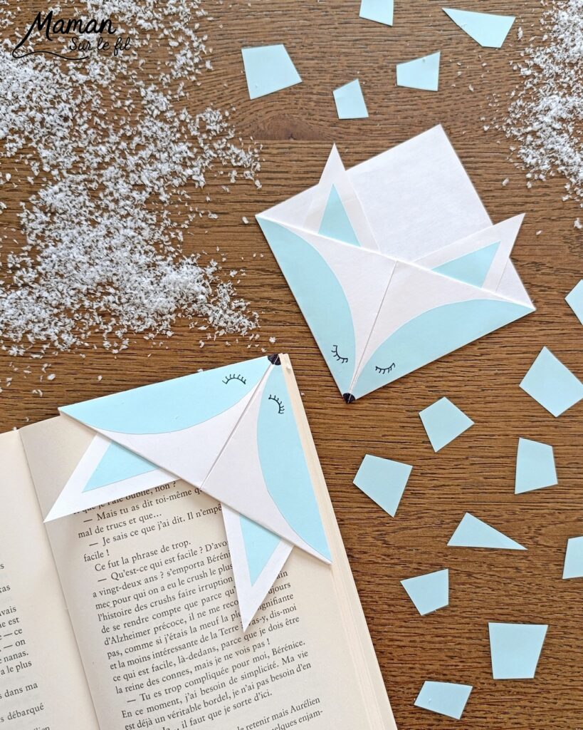 Fabriquer un marque-page Renard polaire DIY en papier : activité créative et manuelle enfants - Pliage de papier et origami - Customisation en renard polaire ou arctique - Découpage, collage et dessin - Cadeau à offrir Fait maison- Bricolage facile et rigolo - Thème animaux du froid, de la banquise, neige, pôles, hiver - Bricolage et décoration sympa et facile - Arts visuels maternelle et élémentaire - Cycles 1 et 2 - Créativité - tutoriel photos - mslf