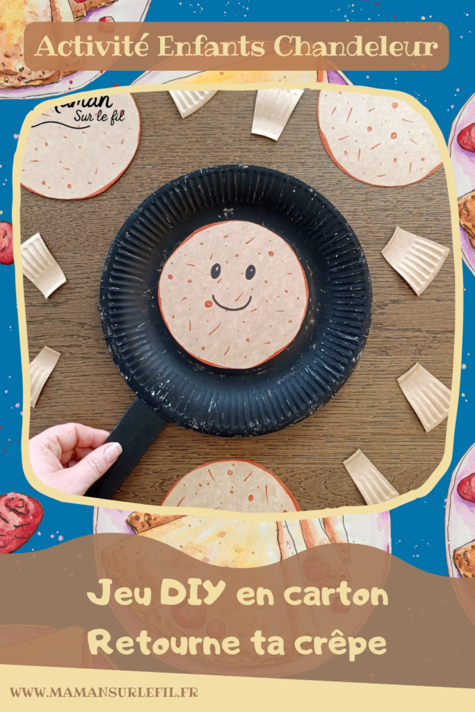 Retourne la crêpe : Jeu DIY pour la Chandeleur : activité créative, récup' et manuelle enfants - Crêpes et poêle fabriquées avec des assiettes en carton - Découpage, peinture- dessin - Bricolage pour la dinette et jeu pour travailler la motricité : cuis et retourne la crêpe avec la poêle - Jeu fait maison- Bricolage facile, mignon et rigolo - Thème Hiver, Chandeleur, goûters rigolos, gourmandises sucrées, anniversaires - Bricolage et décoration sympa et facile - Arts visuels maternelle et élémentaire - Cycles 1 et 2 - Créativité - tutoriel photos et vidéo - mslf