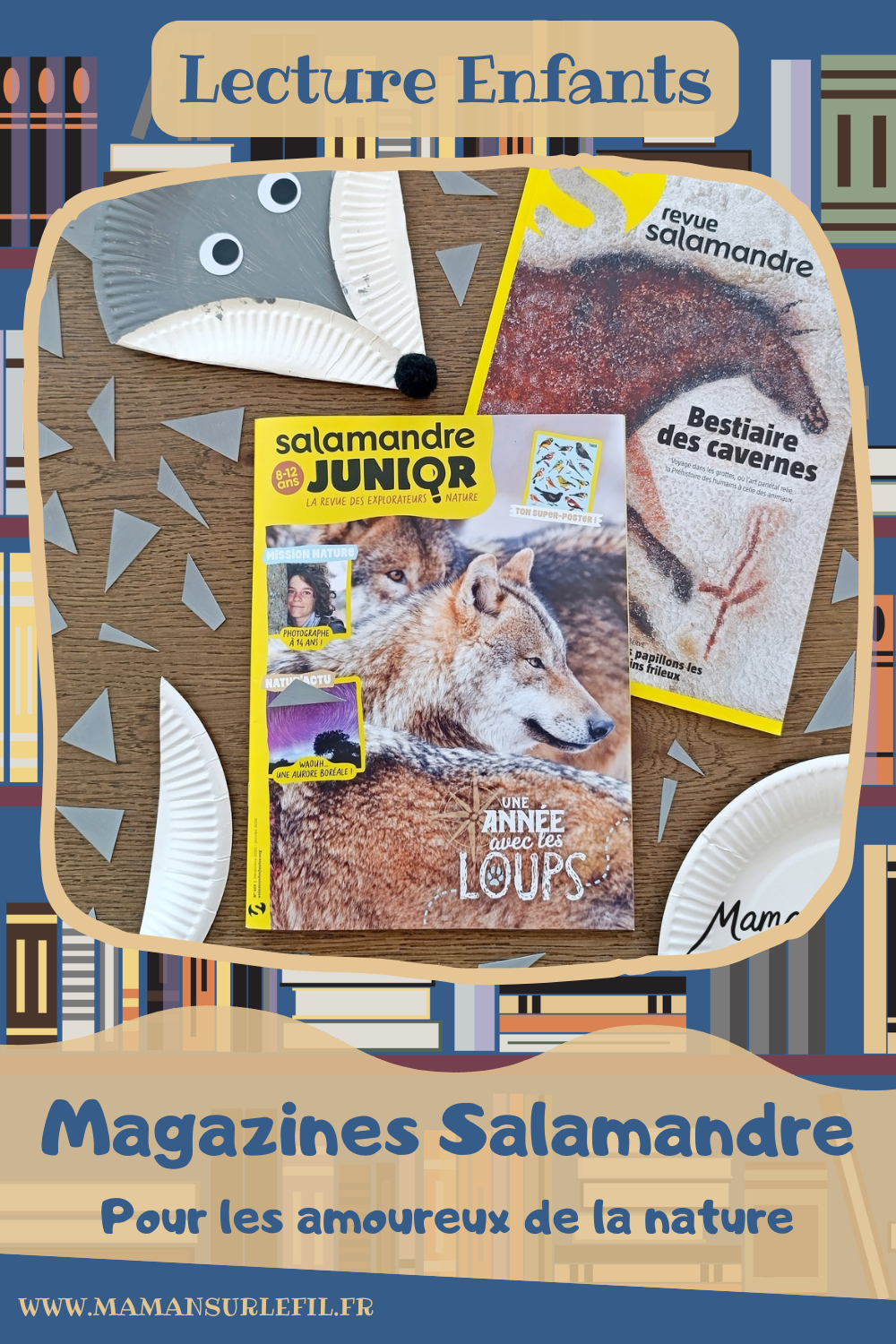 Fabriquer un loup avec une assiette en carton et présentation des magazines Salamandre : activité créative, récup' et manuelle et lecture enfants - Recyclage, surcyclage d'une assiette en carton - Peinture et bricolage simple - Découpage et collage de papier - Magazines Salamandre parfaits pour les petits amoureux de la nature et des animaux - 3 version pour tout âge - Complet et qualitatif - Reportages, belles photos, BD, jeux, activités manuelles... - Bricolage et décoration DIY et facile - Bricolage Fait maison, décoration - Thème hiver, animaux de la montage, de la forêt, nature - Bricolage sympa et facile - Arts visuels Maternelle et cycle 2 - Maternelle et élémentaire - Créativité et lecture jeunesse - Cycle 1 ou 2 - tutoriel photos - mslf