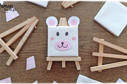 Créer un ours polaire à partir d'un mini tableau : activité créative, récup' et manuelle enfants - Mini toile et mini chevalet pour créer une tête d'ours blanc - Découpage, collage, coloriage, dessin - Cadeau à offrir Fait maison - Bricolage et décoration facile et rigolo - Thème animaux du froid, de la banquise, neige, pôles, hiver - Bricolage et décoration sympa et facile - Arts visuels maternelle et élémentaire - Cycles 1 et 2 - Créativité - tutoriel photos - mslf