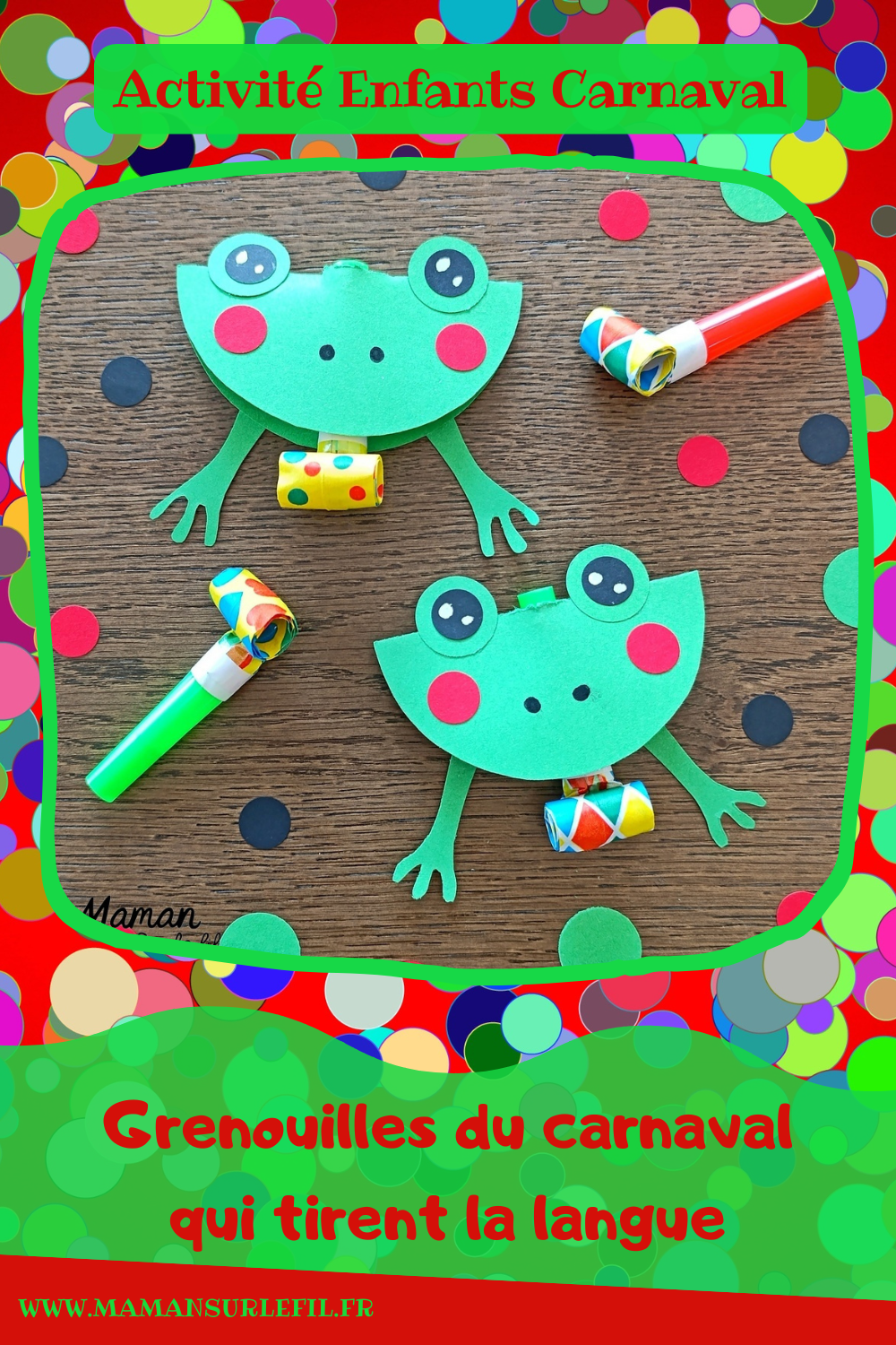 Fabriquer des grenouilles du carnaval qui tirent la langue et présentation du nouveau magazine Salamandre Junior : activité créative, collage et manuelle et lecture enfants - Fabriquer la grenouille avec des cercles de papier cartonné - Le système de langue est fait avec une langue de belle-mère ou mirliton - Magazine Salamandre Junior parfait pour 8 à 12 ans, amoureux de la nature et des animaux - Primaire et collège - 3 versions pour tout âge - Complet et qualitatif - Reportages, belles photos, BD, jeux, activités manuelles... - Bricolage et décoration DIY et facile - Bricolage Fait maison, décoration - Thème reptiles et batraciens, grenouilles et crapauds, carnaval, Mardi Gras - Bricolage sympa et facile - Arts visuels Maternelle et cycle 2 - Maternelle et élémentaire - Créativité et lecture jeunesse - Cycle 1 ou 2 - tutoriel photos et vidéo - mslf