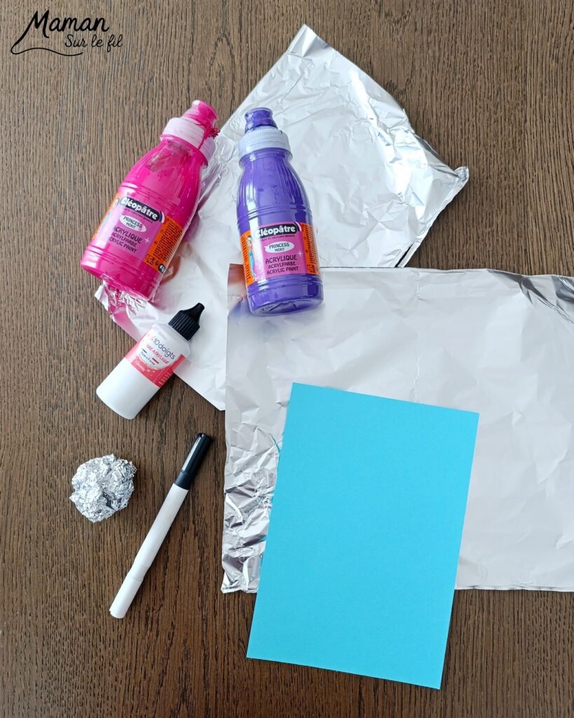 Arbre de printemps peint au papier aluminium : activité créative, peinture et manuelle enfants - Technique de peinture rigolote pour amener de la texture - Dessin au feutre noir pour tronc et branches - Papier aluminium froissé comme tampon - Couleurs printanières (rose, violet, blanc) - Bricolage sympa, rigolo et facile - Thème arbre, forêt, fleurs, nature, printemps - Bricolage et décoration sympa et facile - Arts visuels maternelle et élémentaire - Cycles 1 et 2 - Créativité - tutoriel photos et vidéo - mslf