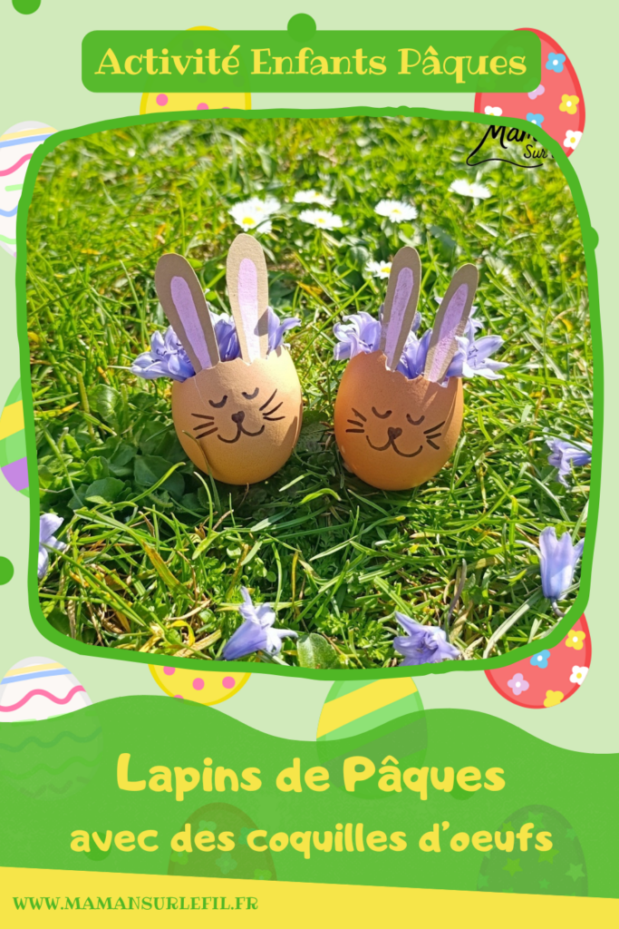 Fabriquer des lapins fleuris avec des coquilles d'oeufs : activité créative, récup', nature et manuelle enfants - Coquilles d'oeufs utilisées comme des vases - Oreilles de lapins de Pâques avec papier - Fleurs pour décorer la tête et les cheveux - Décoration éphémère DIY Fait maison - Cadeau DIY, fait maison à offrir - Bricolage facile - Land Art, Atelier nature, école dehors - Thème fleurs, nature, printemps, Pâques, oeufs, lapins, animaux de la forêt ou de la ferme - Bricolage et décoration sympa et facile - Arts visuels maternelle et élémentaire - Cycles 1 et 2 - Créativité - tutoriel photos - mslf