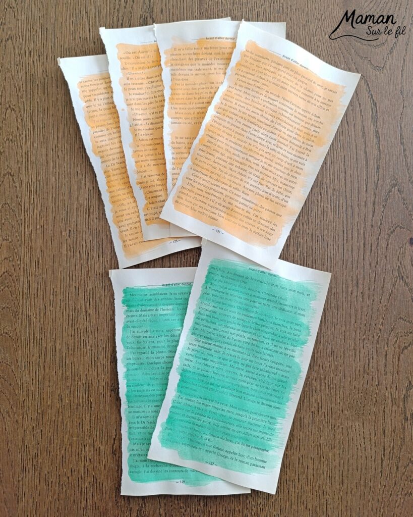 Fabriquer des carottes avec les pages d'un vieux livre : activité créative, peinture, récup' et manuelle enfants - Recyclage, surcyclage d'un livre abîmé - Peinture orange et verte - Récup' de carton pour consolider - Découpage, collage - Cordelettes pour le bas de la carotte - Décoration DIY Fait maison - Bricolage facile et rapide - Thème fruits et légumes, potager, jardinage, nature, printemps - Bricolage et décoration sympa et facile - Arts visuels maternelle et élémentaire - Cycles 1 et 2 - Créativité - tutoriel photos - mslf