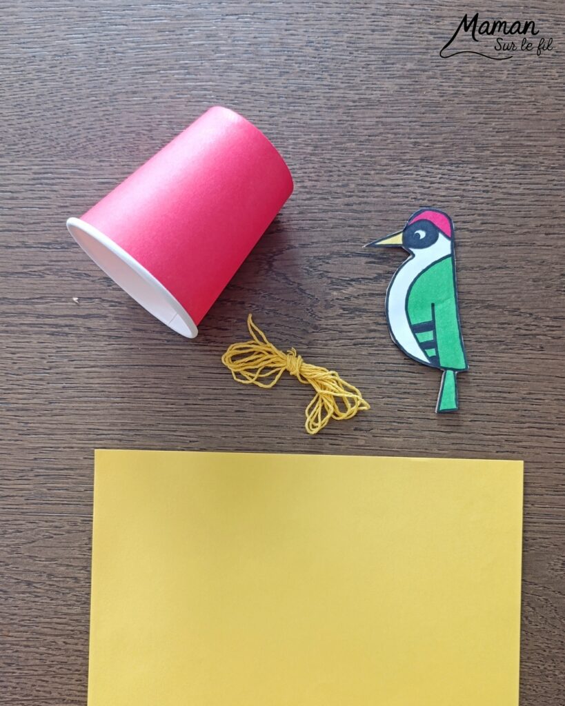 Fabriquer un pic vert accroché à son gobelet et présentation des nouveaux magazines Salamandre : activité créative, collage et manuelle et lecture enfants - Le pivert est dessiné grâce au tutoriel pas à pas de Salamandre - Collé sur du carton - Fil et gobelet pour le système du pivert qui tape le tronc d'arbre - Avis sur les nouveaux magazines Petite Salamandre sur les pics verts, Salamandre Junior sur les hamsters, et Revue Salamandre sur les loriots - Magazines parfaits pour 4 à 99 ans, enfants et adultes, amoureux de la nature et des animaux - Maternelle, Primaire et collège - 3 versions pour tout âge - Complet et qualitatif - Reportages, belles photos, BD, jeux, activités manuelles... - Bricolage et décoration DIY et facile - Bricolage Fait maison, décoration - Thème Animaux et nature, oiseaux, forêts - Bricolage sympa et facile - Code promo pour un numéro gratuit - Arts visuels Maternelle et cycle 2 - Maternelle et élémentaire - Créativité et lecture jeunesse - Cycle 1 ou 2 - tutoriel photos et vidéo - mslf