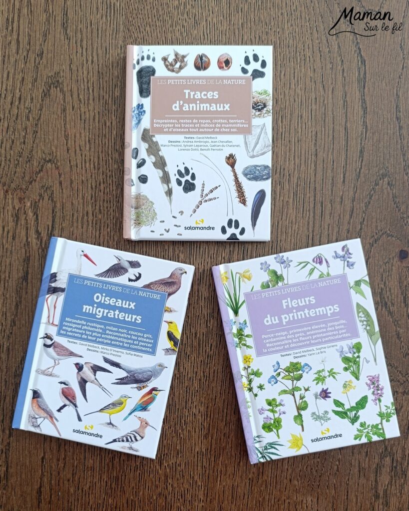 Jeu autour des empreintes d'animaux et présentation des petits livres de la nature chez Salamandre : activité éducative, pédagogique, nature et lecture enfants - Jeu PDF, printable à télécharger et à imprimer - Association entre photos d'animaux et photos et illustrations de leur empreinte - Atelier autocorrectif maternelle, élémentaire (cycles 1, 2 et 3) - Atelier nature, école dehors - Petits livres de la nature pour repérer et reconnaitre les empreintes et traces d'animaux lors de balades - Reconnaitre aussi les fleurs de printemps et les oiseaux migrateurs - Petit format pour amener partout - Avis sur les livres Salamandre, parfaits pour enfants et adultes, amoureux de la nature et des animaux - Maternelle, Primaire et collège - Thème Animaux, forêt, campagnes, oiseaux, fleurs, printemps - Bricolage sympa et facile - Arts visuels Maternelle et cycle 2 - Maternelle et élémentaire - Créativité et lecture jeunesse - Cycle 1 ou 2 - tutoriel photos - mslf