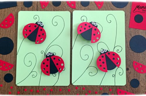 Fabriquer des cartes Coccinelles en 3D avec des trous : activité créative, papier et manuelle enfants - Perforatrices Cercles pour les coccinelles et perforatrice 1 trou pour les trous des ailes (points) - Découpage, collage, symétrie - Pliage de bandes de papier en accordéon pour l'effet en relief, volume, 3D et le mouvement - Impression que les coccinelles s'envolent - Dessins noirs - Bricolage sympa et facile - Thème insectes et autres petites bêtes, nature, printemps - Bricolage et décoration sympa et facile - Arts visuels maternelle et élémentaire - Cycles 1 et 2 - Créativité - tutoriel photos et vidéo - mslf