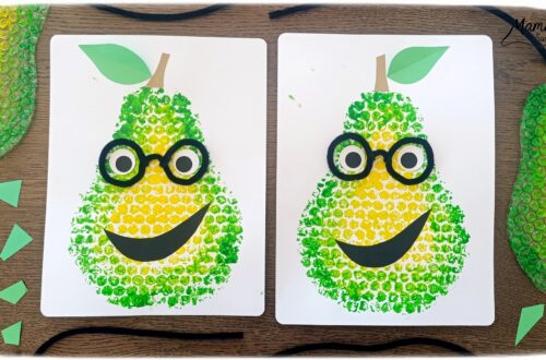 Peindre une poire rigolote avec du papier à bulles : activité créative, peinture et manuelle enfants - Technique de peinture ludique et dégradé de couleurs - Visage rigolo avec découpage et collage de papier - Lunettes en fil chenille - Bricolage - Fruits du printemps - Décoration DIY Fait maison - Bricolage facile et rapide - Thème fruits et légumes, potager, jardinage, nature, printemps, automne, hiver - Bricolage et décoration sympa et facile - Arts visuels maternelle et élémentaire - Cycles 1 et 2 - Créativité - tutoriel photos et vidéo - mslf