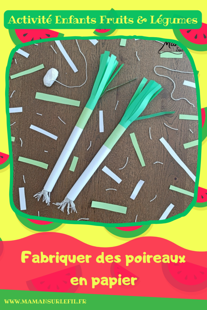 Fabriquer des poireaux en papier : activité créative, récup' et manuelle enfants - Recyclage, surcyclage de rouleaux en carton - Découpage, collage de papier - Bout des poireaux avec des morceaux de laine - Décoration DIY Fait maison - Bricolage facile et rapide - Thème fruits et légumes, potager, jardinage, nature, printemps, hiver - Bricolage et décoration sympa et facile - Arts visuels maternelle et élémentaire - Cycles 1 et 2 - Créativité - tutoriel photos - mslf
