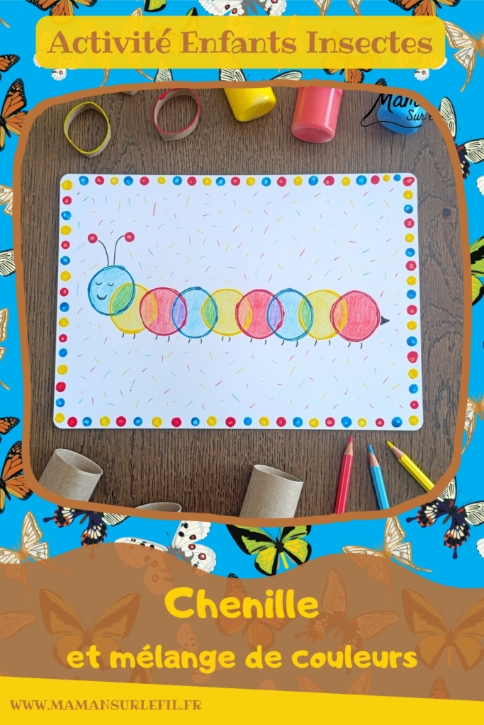 Peindre une petite chenille autour du mélange de couleurs : activité créative, peinture et manuelle enfants - Travail autour des couleurs primaires et secondaires et du mélange de couleurs primaires - Technique de peinture aux cotons-tiges et aux rouleaux de PQ en carton (papier toilette) - Ronds et cercles - Coloriage aux crayons de couleur - Bricolage sympa et facile - Thème insectes et autres petites bêtes, nature, printemps - Bricolage et décoration sympa et facile - Arts visuels maternelle et élémentaire - Cycles 1 et 2 - Créativité - tutoriel photos - mslf