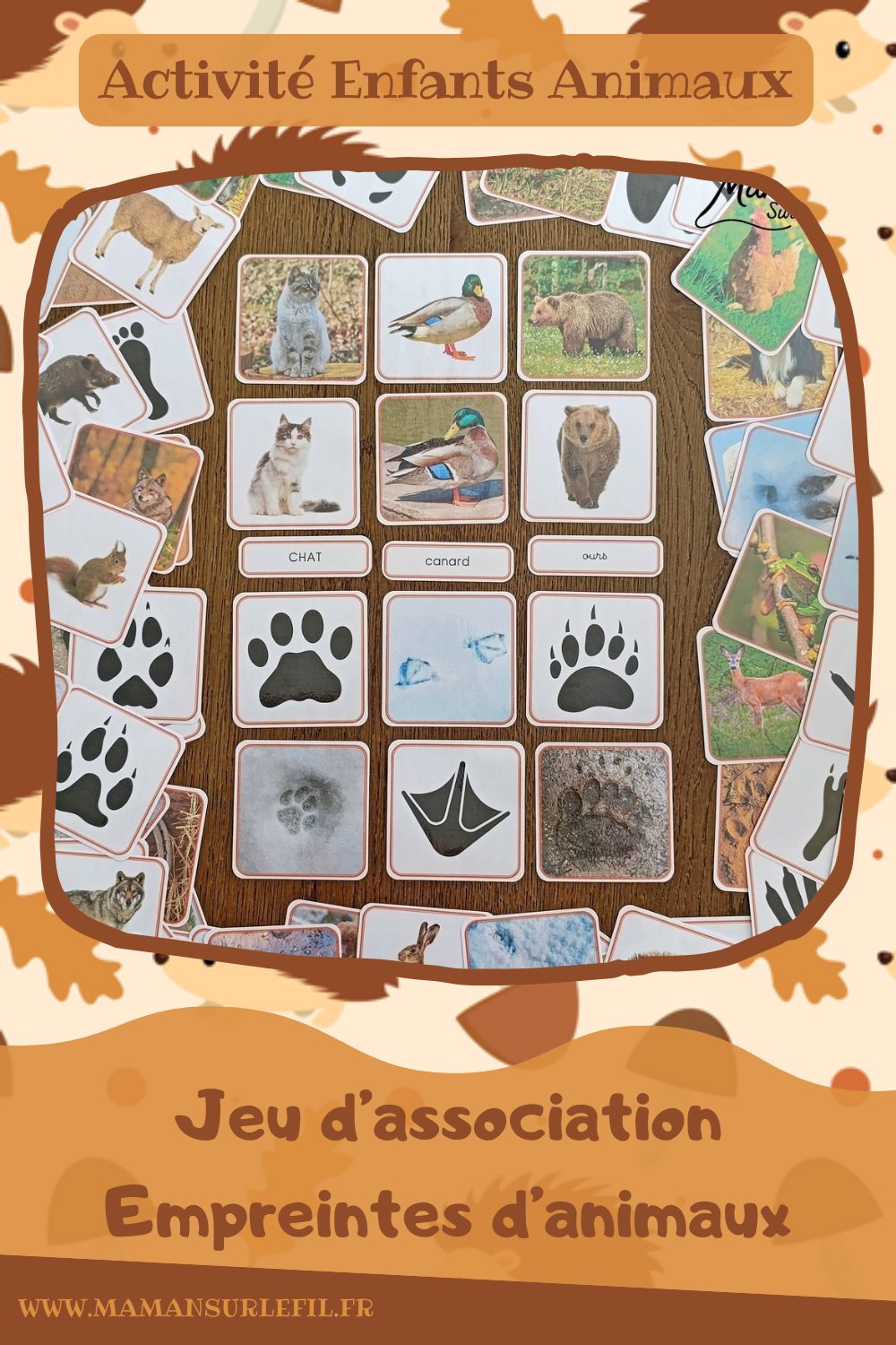 Tampons Animaux En Bois – 9 Motifs – Empreintes Et Silhouettes – Jeu éducatif Pour Enfants
