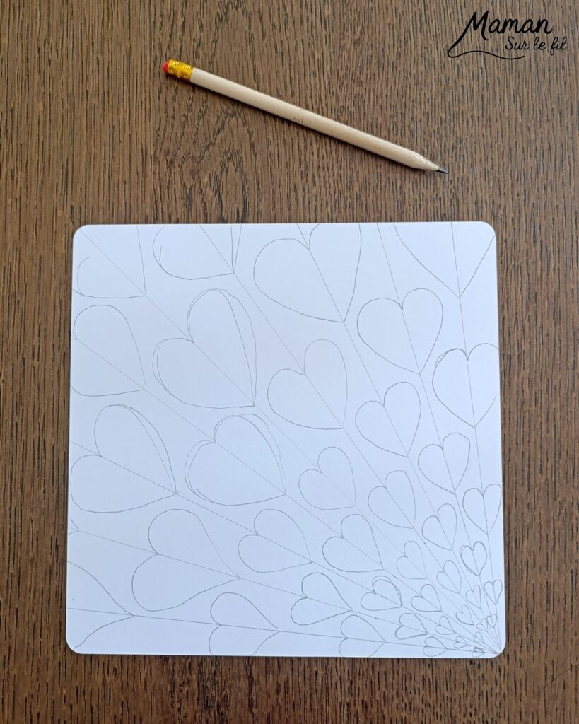 Créer une carte Envolée de coeurs pour la fête des mères : activité créative, dessin et manuelle enfants - Dessin et géométrie pour la base - Utillisation du rapporteur et de la règle - Dessiner des coeurs - Symétrie pour le coloriage - Zen art ou art thérapie - Détente, relaxation, gestion du stress - - Cadeau DIY - Décoration DIY Fait maison - Arts visuels et Bricolage facile - Thème amour, amitié, Saint Valentin, fête des grands-mères, mères, grands-pères, pères - Bricolage et décoration sympa et facile - Arts visuels maternelle et élémentaire - Cycles 1 et 2 - Créativité - tutoriel photos - mslf